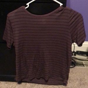 Purple/black striped crop top